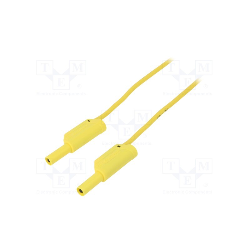 1 pcs x SCHu00dcTZINGER - VSFK 6000 / 2.5 / 200 / GE - Test lead, 32A, banana plug 4mm,both sides, Len: 2m, yellow