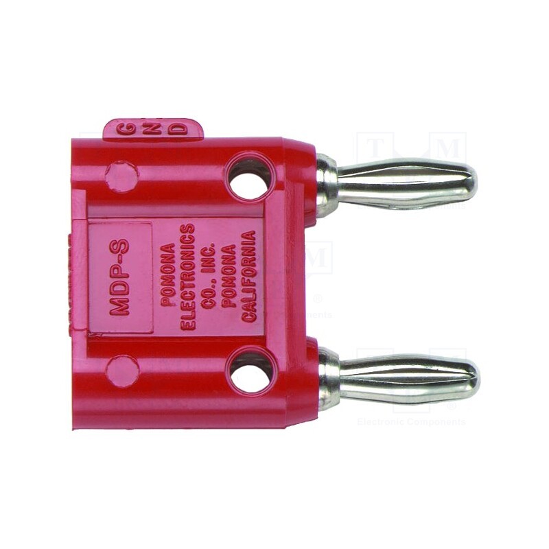 1 pcs x POMONA - MDP-S-2 - Stackable safety shunt, 4mm banana, 15A, 5kV, red, 40.13mm
