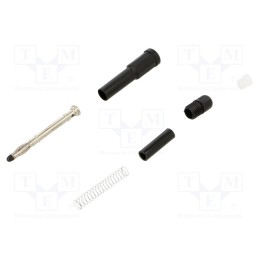 1 pcs x POMONA - 122505A - Connector: 2,4mm banana, plug, black, 5A, Overall len: 65.02mm