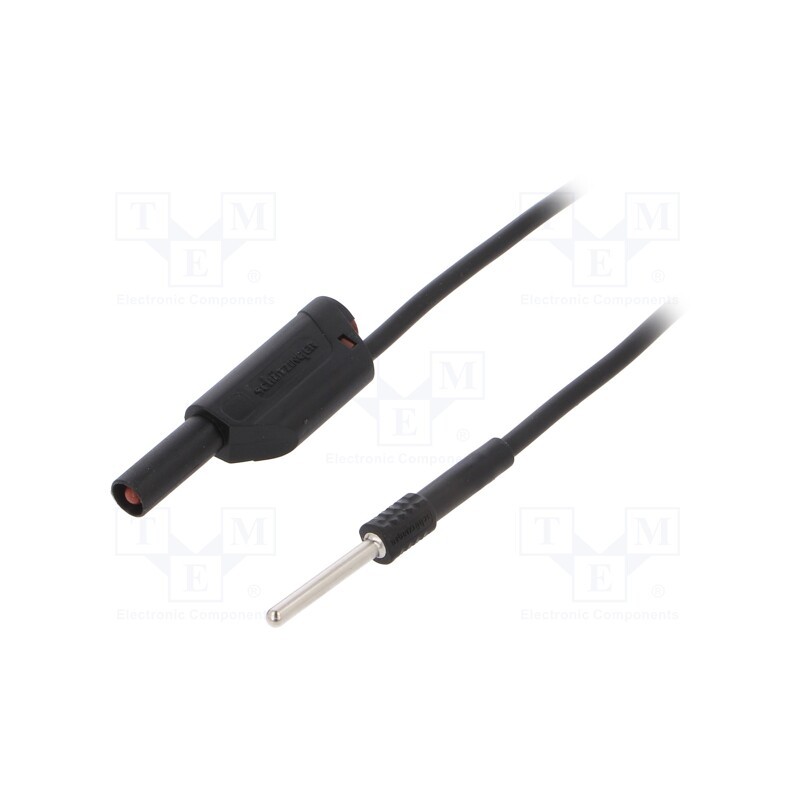 1 pcs x SCHu00dcTZINGER - AL 8323 / 1 / 50 / SW - Test lead, 19A, Len: 0.5m, black, Cond.cross sec: 1mm2