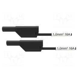 1 pcs x SCHu00dcTZINGER - VSFK 8700 / SIL1 / 100 / SW - Test lead, 16A, banana plug 4mm,both sides, Urated: 1kV, Len: 1m