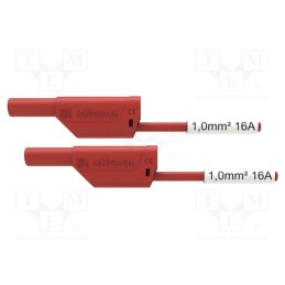 1 pcs x SCHu00dcTZINGER - VSFK 8700 / SIL1 / 100 / RT - Test lead, 16A, banana plug 4mm,both sides, Urated: 1kV, Len: 1m