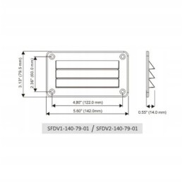 White ventilation grille 142x79mm
