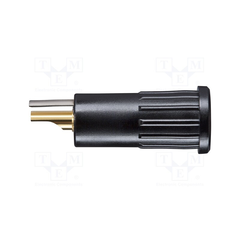 1 pcs x SCHu00dcTZINGER - BRBU 7924 L AU / SW - 4mm banana, 16A, 30VAC, 60VDC, black, gold-plated, crimped, 5mΩ