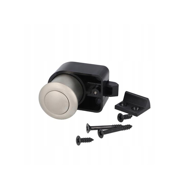 A push-in lock for the cabinets of a camper, a yacht, a camping site