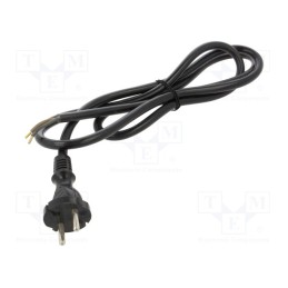 1 pcs x PLASTROL - W-98577 - Cable, 2x1.5mm2, CEE 7/17 (C) plug,wires, PUR, 1.5m, black, 16A