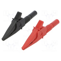 1 set x CLIFF - FCR79910RB - Crocodile clip, 20A, black,red, max.39mm, 1kV