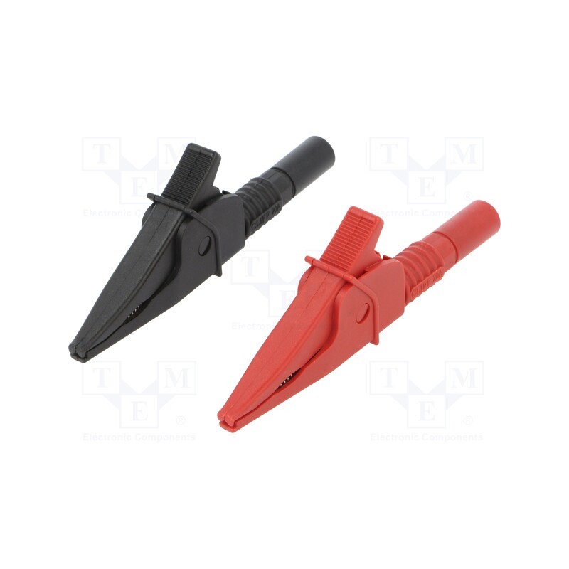1 set x CLIFF - FCR79910RB - Crocodile clip, 20A, black,red, max.39mm, 1kV