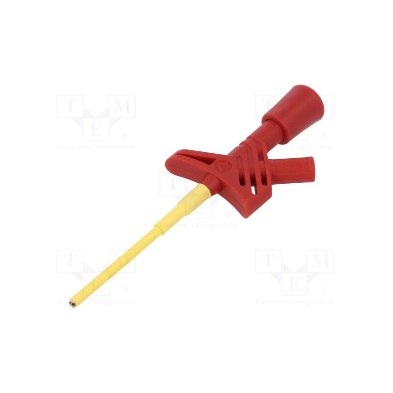 1 pcs x HIRSCHMANN T&M - KLEPS 1600 RT - Clip-on probe, pincers type, 3A, red, Grip capac: max.3mm, 2mm
