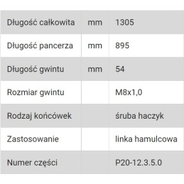 Hand brake cable GPW Gliwice 2010 2510