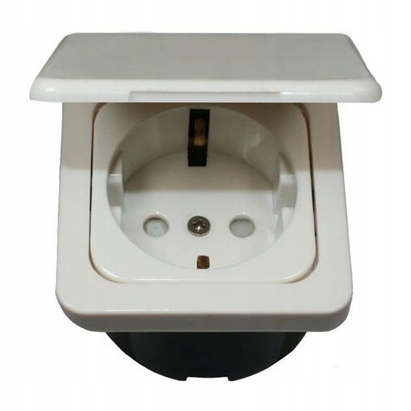 C line 230v socket, isobox flap, white haba