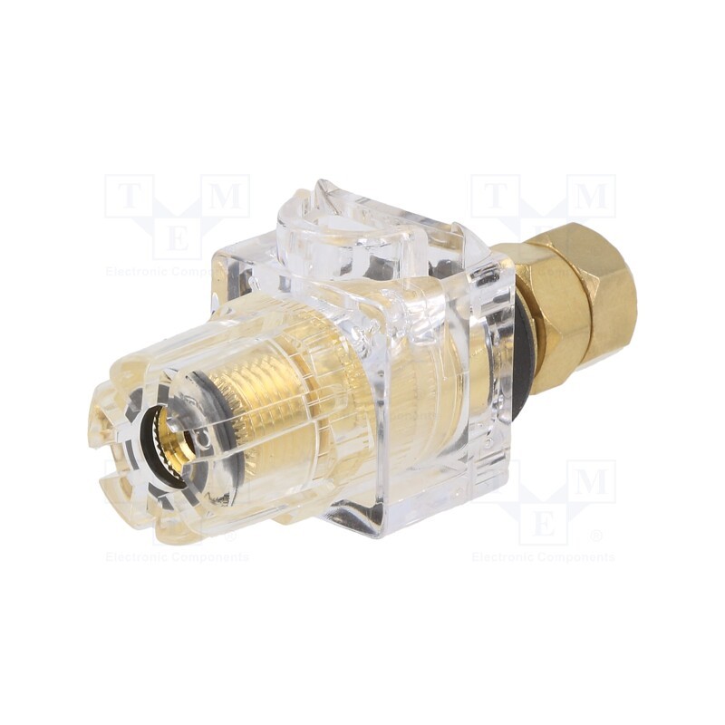 1 pcs x CLIFF - CL159802A - Socket, 3mm banana, 60A, 54.5mm, black,transparent, gold-plated