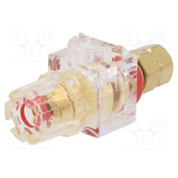1 pcs x CLIFF - CL159801A - Socket, 3mm banana, 60A, 54.5mm, red,transparent, gold-plated
