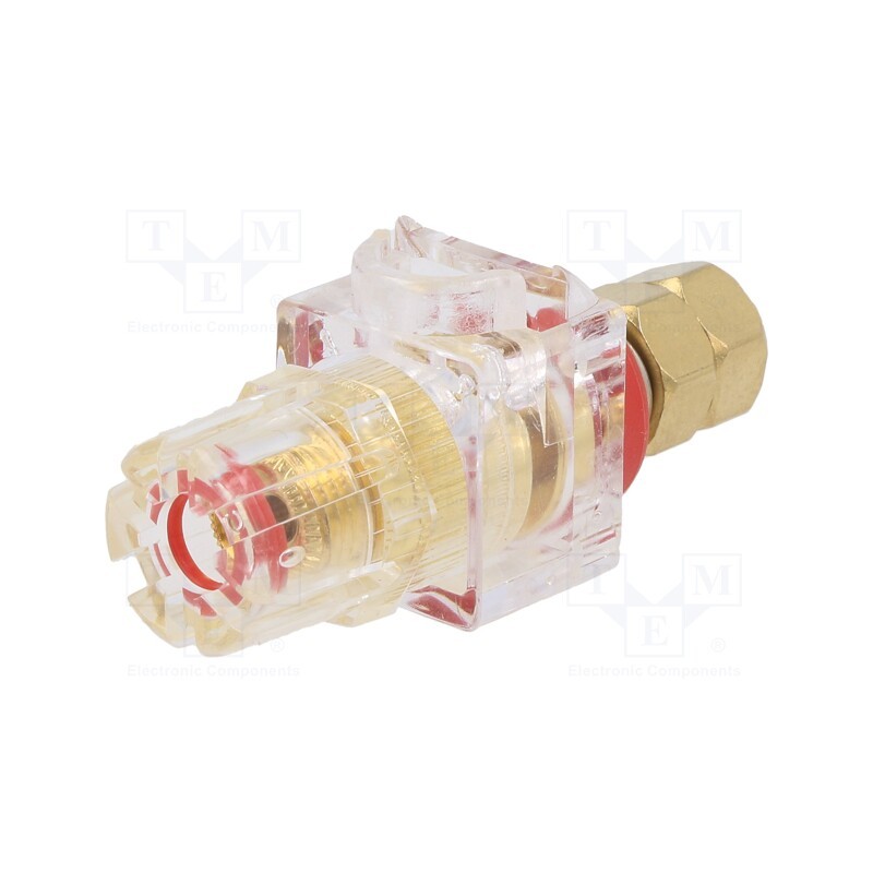 1 pcs x CLIFF - CL159801A - Socket, 3mm banana, 60A, 54.5mm, red,transparent, gold-plated