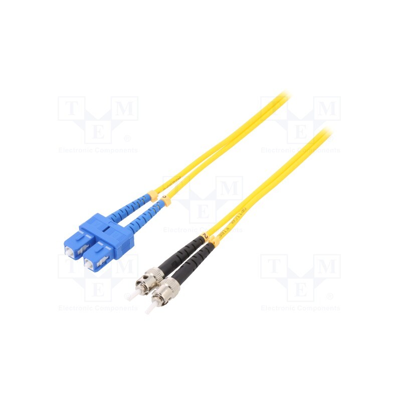 1 pcs x QOLTEC - 54060 - Fiber patch cord, SC/UPC,ST/UPC, 2m, Optical fiber: 9/125um, LSZH