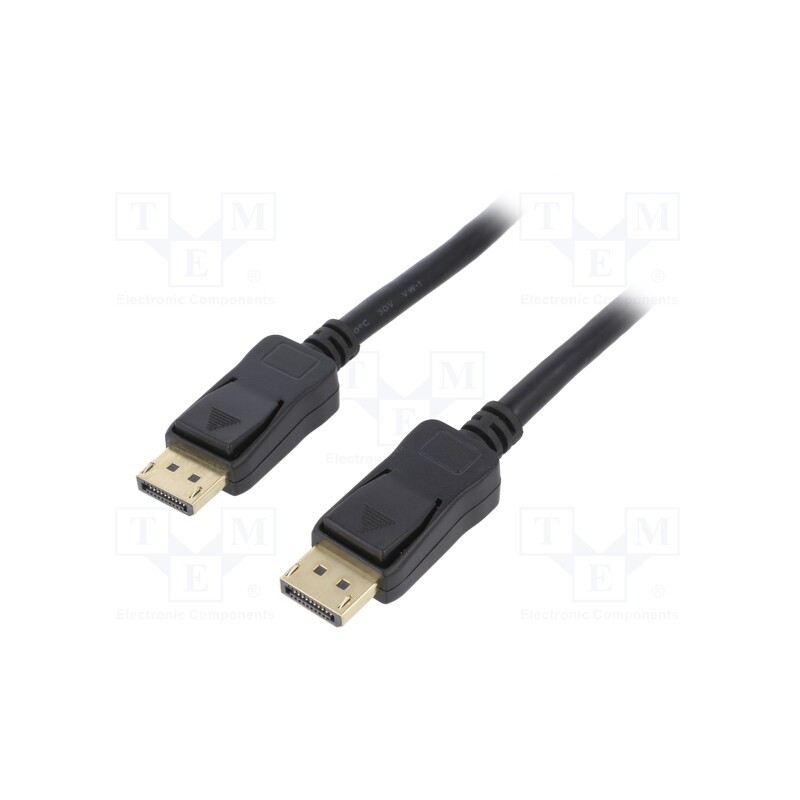 1 pcs x QOLTEC - 50585 - Cable, DisplayPort 1.4, DisplayPort plug,both sides, 1m, black