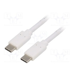 1 pcs x QOLTEC - 50508 - Cable, USB 3.1, USB C plug,both sides, 1m, white, 10Gbps