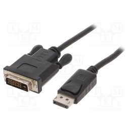1 pcs x QOLTEC - 50364 - Cable, DisplayPort plug,DVI-D (24+1) plug, 1.8m, black, black