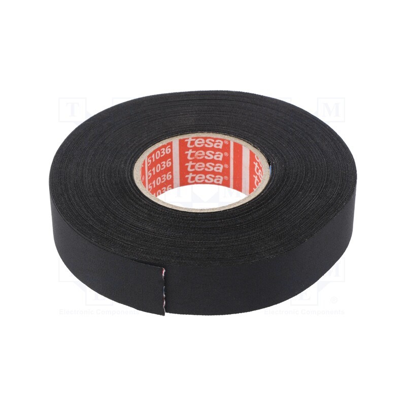 1 pcs x TESA - 51036-00060-02 - Tape: textile, W: 19mm, L: 25m, Thk: 260um, Automotive, acrylic, black