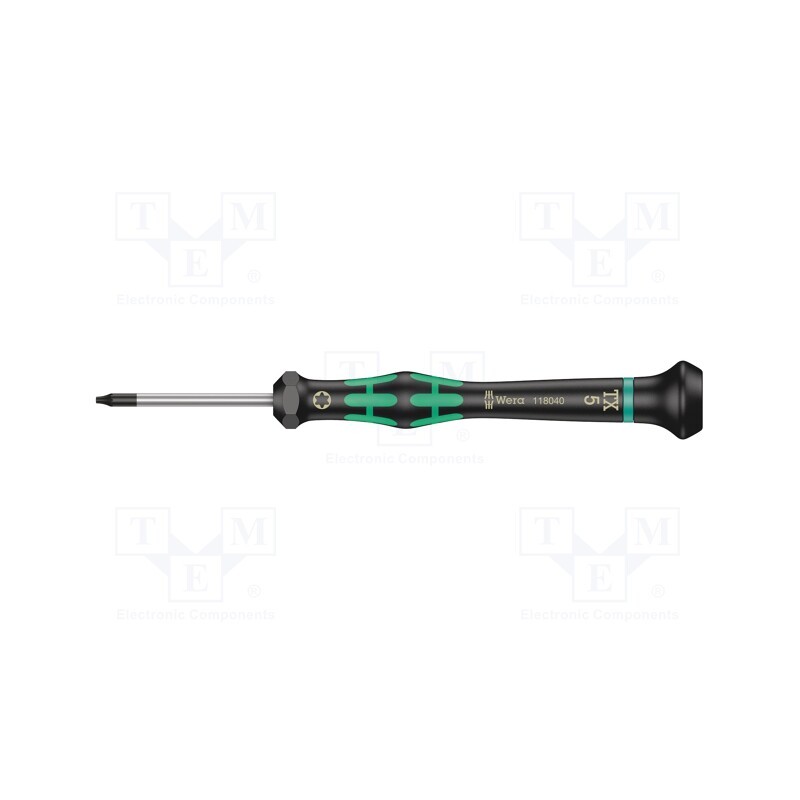 1 pcs x WERA - 5118040001 - Screwdriver, Torx®, precision, TX05, Blade length: 40mm