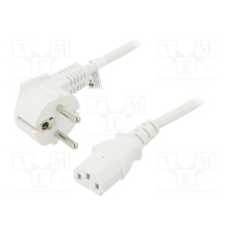 1 pcs x Goobay - 51321 - Cable, CEE 7/7 (E/F) plug angled,IEC C13 female, PVC, 5m, white