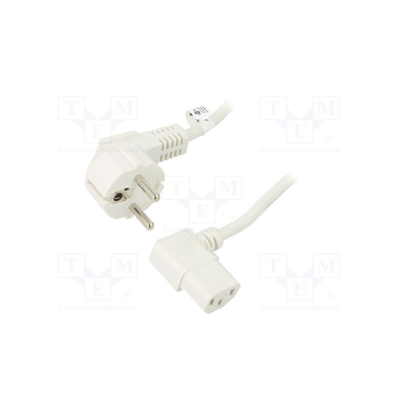 1 pcs x Goobay - 96043 - Cable, CEE 7/7 (E/F) plug angled,IEC C13 female 90°, PVC, 1.5m