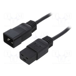 1 pcs x GEMBIRD - PC-189-C19 - Cable, 3x1.5mm2, IEC C19 female,IEC C20 male, PVC, 1.5m, black