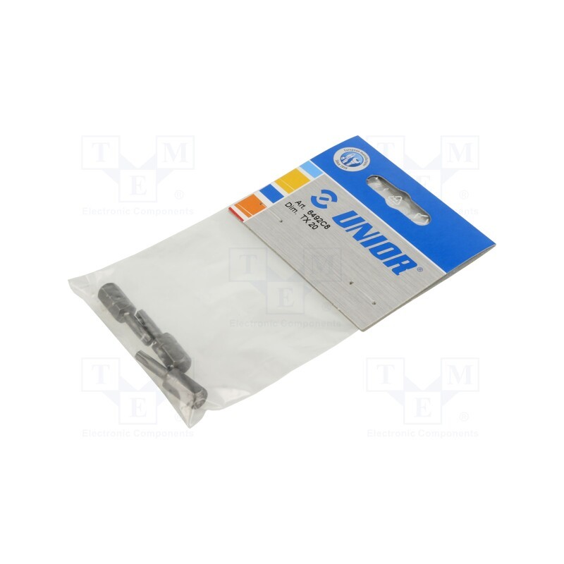 1 pcg x UNIOR - 605518 - Screwdriver bit, Torx®, TX20, Overall len: 30mm, 3pcs.