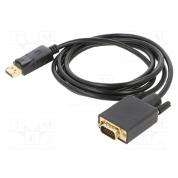 1 pcs x SAVIO - SAVKABELCL-92 - Cable, D-Sub 15pin HD plug,DisplayPort plug, Len: 1.8m, black