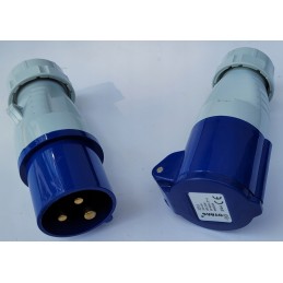 3 pin plug, camper, camping, straight, IP44, strong