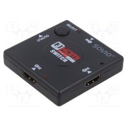 1 pcs x SAVIO - SAVKABELCL-26 - Switch, black, Input: HDMI socket x3, Out: HDMI socket