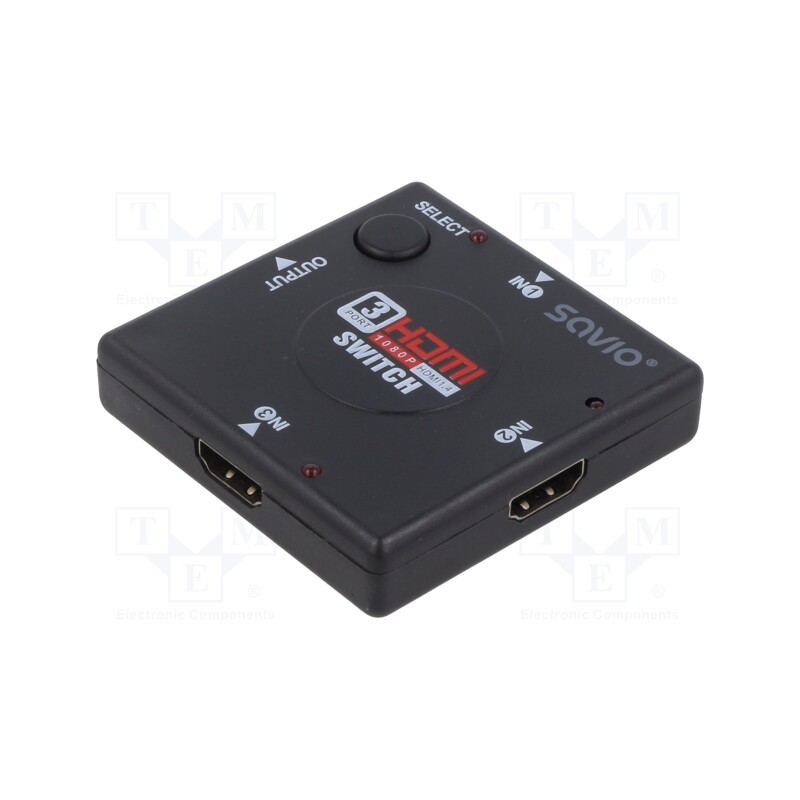 1 pcs x SAVIO - SAVKABELCL-26 - Switch, black, Input: HDMI socket x3, Out: HDMI socket