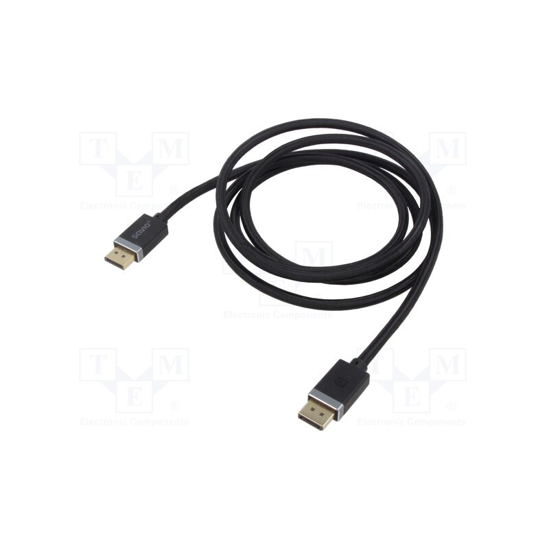 1 pcs x SAVIO - SAVKABELCL-166 - Cable, DisplayPort 1.4, DisplayPort plug,both sides, textile, 2m