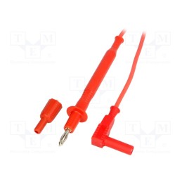 1 pcs x ELECTRO-PJP - 4411-PHI4-IEC-100-RT - Test lead, 12A, probe tip,banana plug 4mm, with protection, red