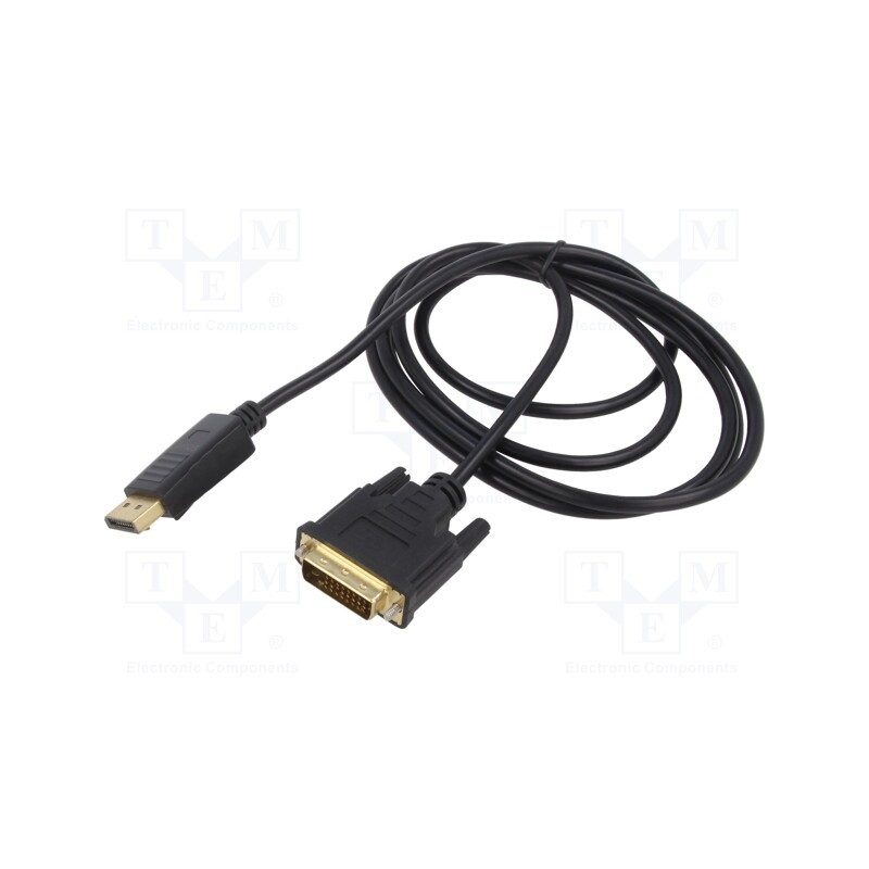 1 pcs x SAVIO - SAVKABELCL-122 - Cable, DisplayPort plug,DVI-D (24+1) plug, Len: 3m, black, 30AWG
