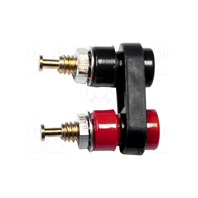 1 pcs x MUELLER ELECTRIC - BU-P4543-0 - Socket, 2mm banana, 5A, 1.5kV, black, on panel, double, -50÷120°C