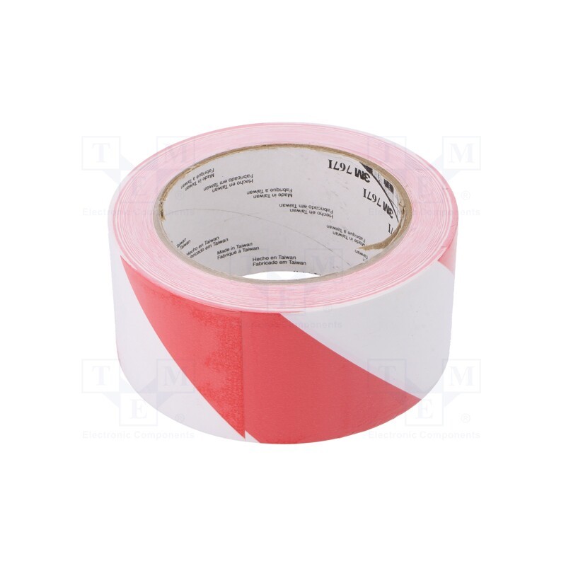 1 rol x 3M - 7100015266 - Tape: warning, white-red, L: 33m, W: 50mm, Thk: 0.127mm
