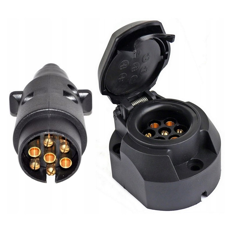 Towbar socket, trailer plug 7 pin, 7 poles