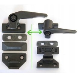 Window handle, closure, glass bolt, block seal