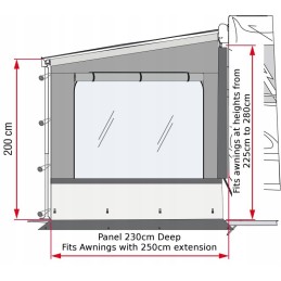 Side wall for the camper awning of the Fiamma trailer