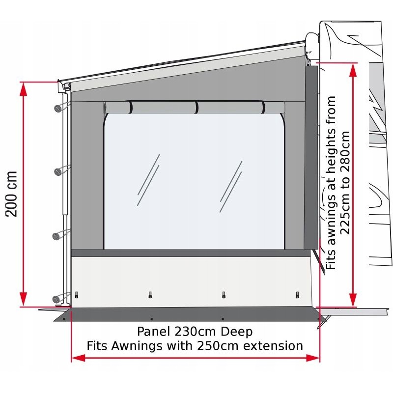 Side wall for awnings pro f45 65 80 left fiamma