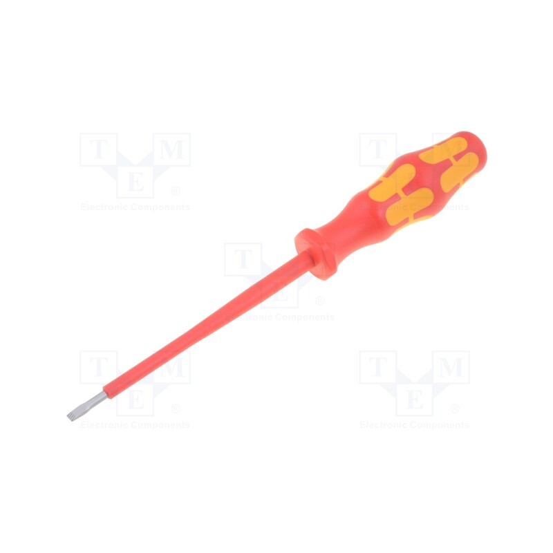 1 pcs x WERA - 5006110001 - Screwdriver, insulated, slot, 3,5x0,6mm, Blade length: 100mm