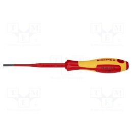 1 pcs x KNIPEX - 98 20 35 SL - Screwdriver, insulated,slim, slot, 3,5x0,6mm, Blade length: 100mm
