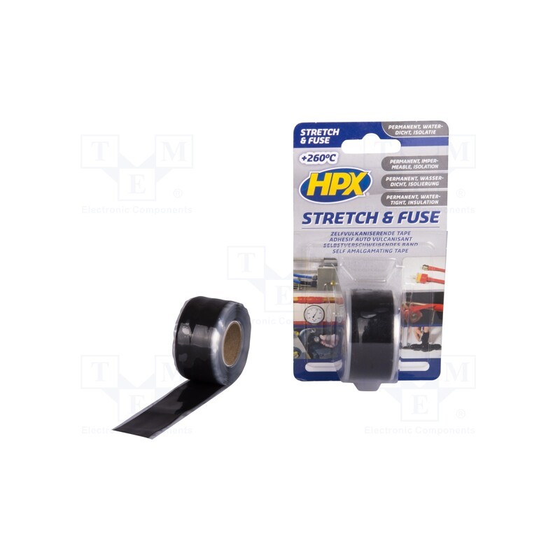 1 rol x HPX - SZ2503 - Tape: sealing, W: 25mm, L: 3m, Thk: 0.5mm, black, silicone, max.200°C