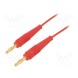 1 pcs x STu00c4UBLI - 64.1025-15022 - Test lead, 60VDC, 30VAC, 19A, banana plug 4mm,both sides, red