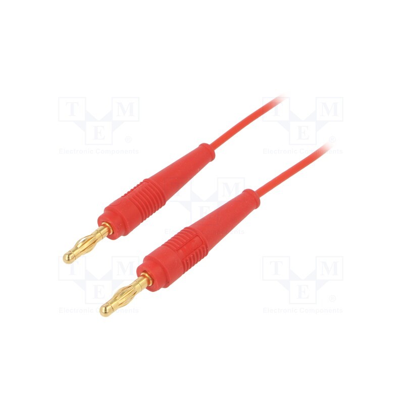 1 pcs x STu00c4UBLI - 64.1025-15022 - Test lead, 60VDC, 30VAC, 19A, banana plug 4mm,both sides, red