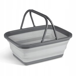 Foldable medium gray basket for dirty dishes