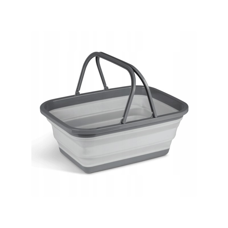 Foldable medium gray basket for dirty dishes