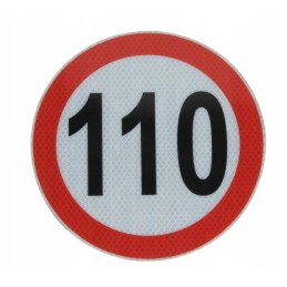 Reflective speed 110km h sticker