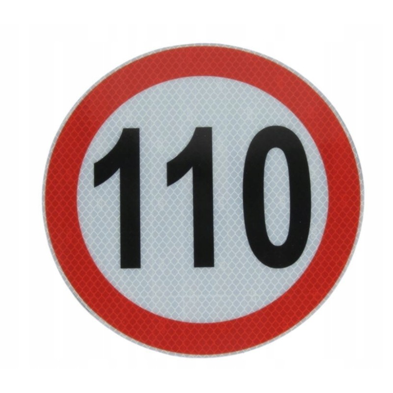 Reflective speed 110km h sticker